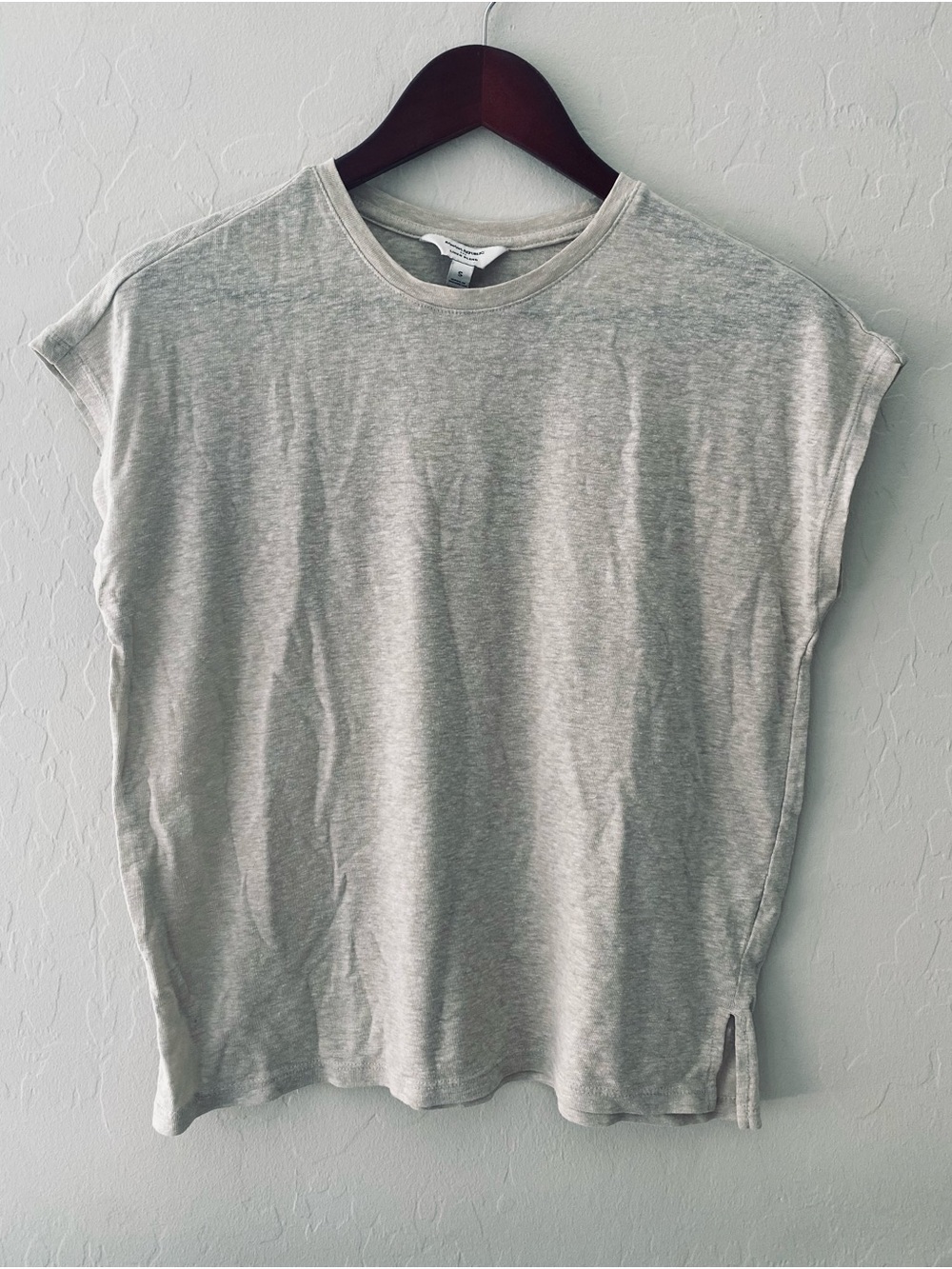 Banana Republic Factory Linen Blend Top Womens Small Oatmeal Heather Cap Sleeve⁠